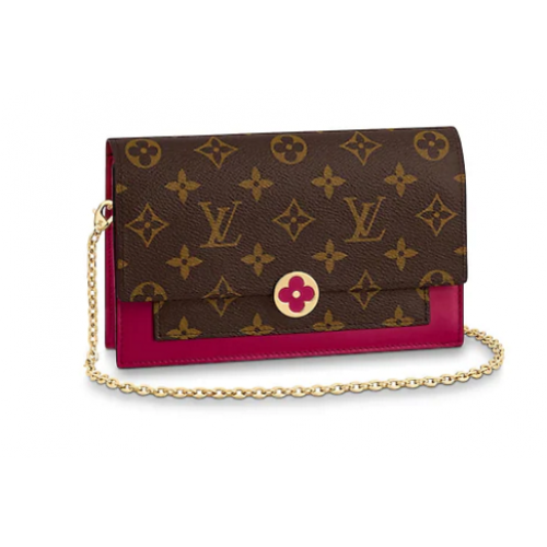 Louis Vuitton Monogram Canvas FLORE Řetízková peněženka M67404 Lie De Vin
