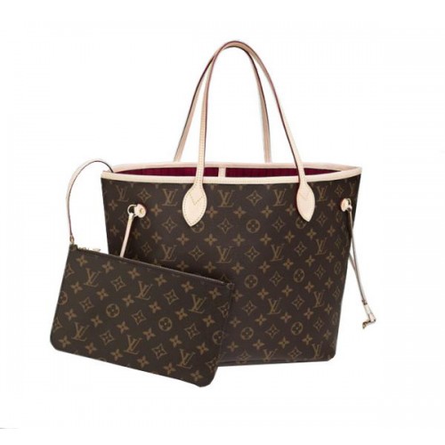 Kabelka Louis Vuitton Monogram Canvas Neverfull MM M40996 Fuchsiová