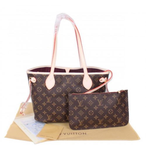 Monogram Louis Vuitton Canvas Neverfull PM M41001 Fuchsia