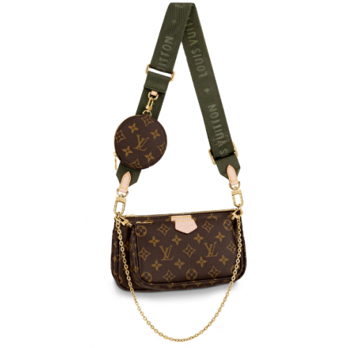 Louis Vuitton Monogram Canvas Original Leather M44823 Černozelená