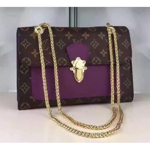 Plátěná kabelka Louis Vuitton Monogram PALLAS CHAIN M41731 fialová