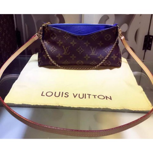 Plátěná kabelka Louis Vuitton Monogram PALLAS CLUTCH M41638 modrá