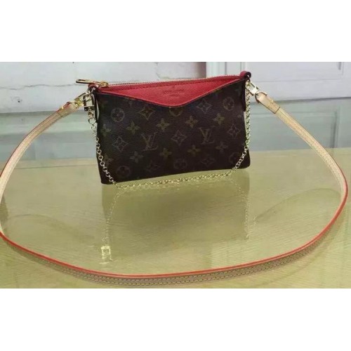 Plátěná kabelka Louis Vuitton Monogram PALLAS CLUTCH M41638 Cherry