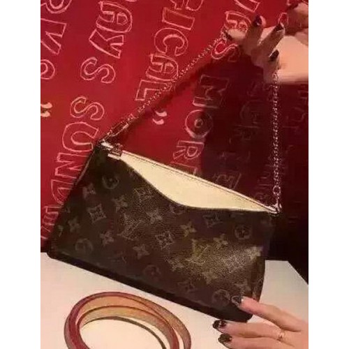 Plátěná kabelka Louis Vuitton Monogram PALLAS CLUTCHES M41638 světle růžová