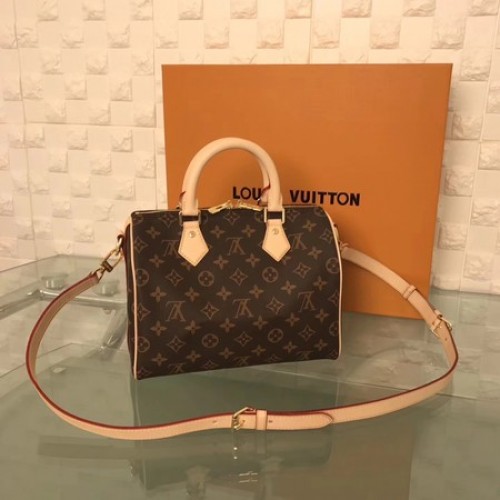 Louis Vuitton Monogram Canvas Speedy 25 s ramenním popruhem M40390
