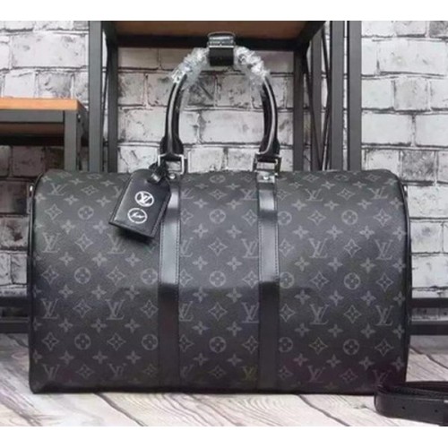 Louis Vuitton Monogram Eclipse Canvas Keepall 45 Bandouliere M40569