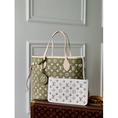 Kabelka Louis Vuitton Monogram Empreinte NEVERFULL MM M46102 Green&Gray