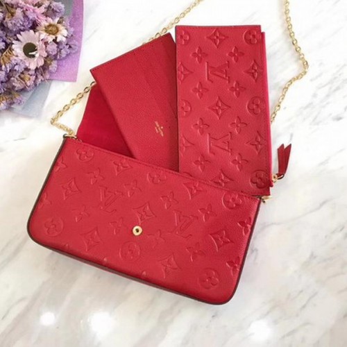 Louis Vuitton Monogram Empreinte Felicie Pouch M64064 Red