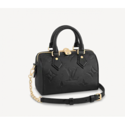 Louis Vuitton Monogram Empreinte Speedy ramenní taška 20 M58953 černá