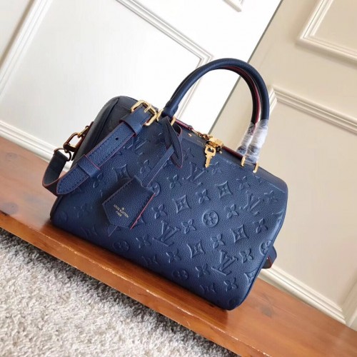 Louis Vuitton Monogram Empreinte SPEEDY Bag 42404 Modrá