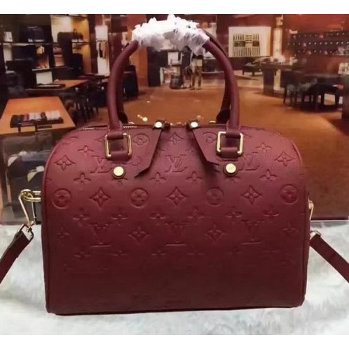 Louis Vuitton Monogram Empreinte Speedy 30 Bag M40762 Burgundsko