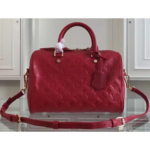 Louis Vuitton Monogram Empreinte Speedy taška přes rameno 30 M91330 červená