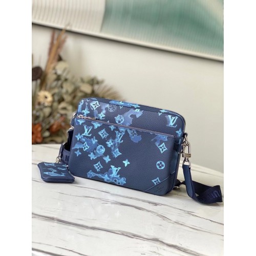 Louis Vuitton Monogram Originální Kožená Taška Trio POCHETTE METIS M57840 Navy
