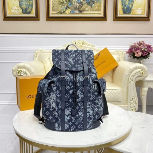 Louis Vuitton Monogram Tapestry Denim Batoh M57280 Tmavě Modrý