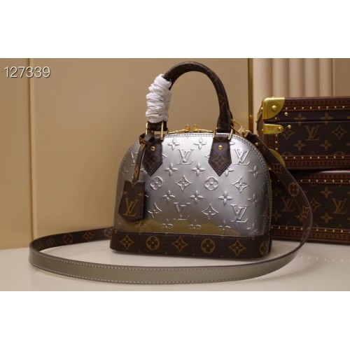 Louis Vuitton Monogram Vernis Alma BB Tote Bag M91606 Silver