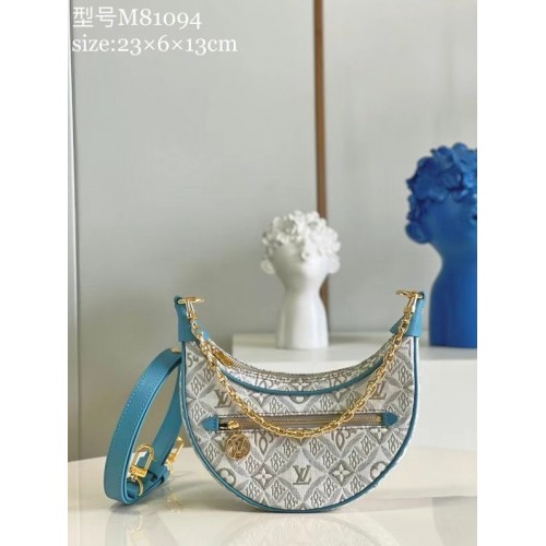 Džínová kabelka Louis Vuitton Monogram M44036 modrá