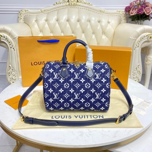 Džínová kabelka Louis Vuitton Monogram M59609 modrá