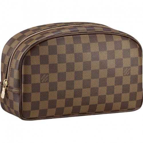 Nová levná plátěná toaletní taška Louis Vuitton Damier Ebene 25 N47624