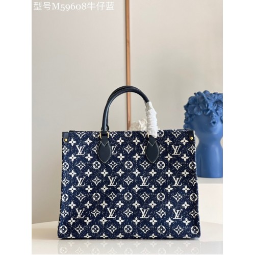 Kabelka Louis Vuitton ONTHEGO Denim MM M59608 Navy Blue