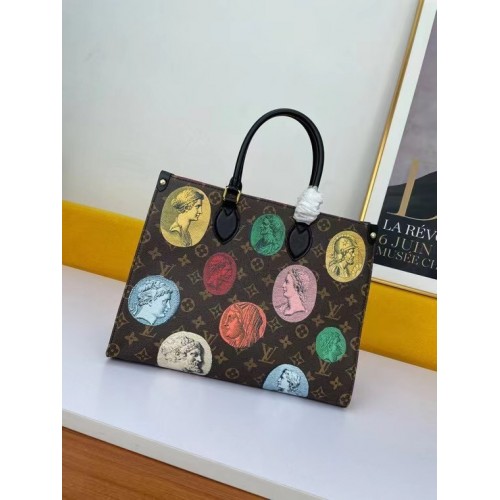 Plátěná taška Louis Vuitton ONTHEGO Monogram Cameo s potiskem MM M59245