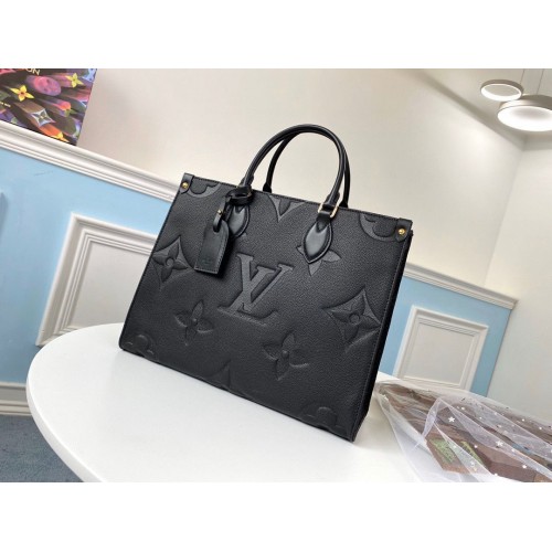 Louis Vuitton ONTHEGO Originální Kožená Střední Kabelka M45040 Černá
