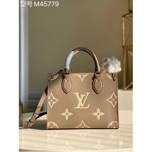 Louis Vuitton ONTHEGO Originální kožená kabelka PM M45779 šedá
