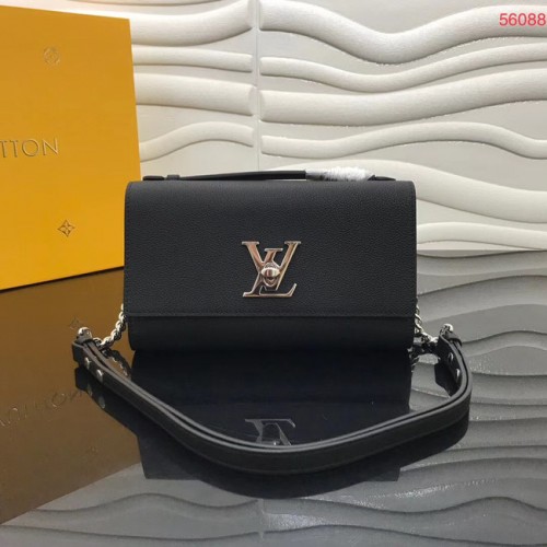 Louis Vuitton originální telecí kožená kabelka LOCKME CLUTCH M56087 černá