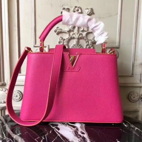 Louis Vuitton originální kožené kabelky CAPUCINES BB M54419 růžová