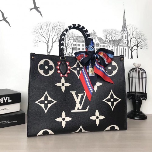 Louis Vuitton originální kožená taška Crafty ONTHEGO GM M45373 černá