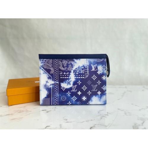 Louis Vuitton Originální kůže POCHETTE VOYAGE M81442 Modrá