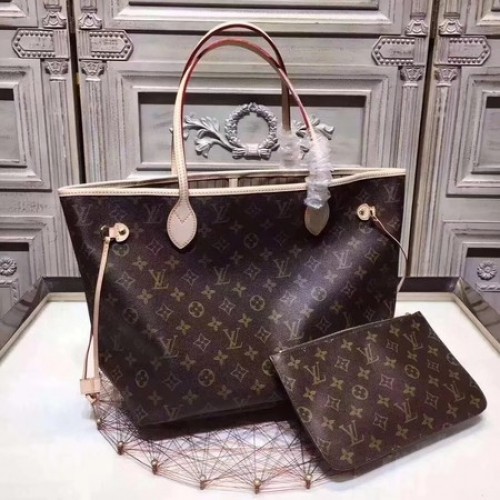 Louis Vuitton Original Monogram Canvas NEVERFULL 40156 Meruňková