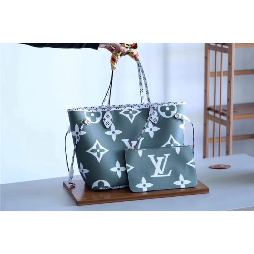 Louis Vuitton originální monogram plátěná taška NEVERFULL M41177 zelená