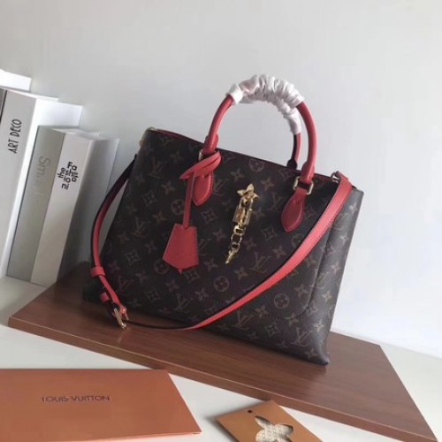 Louis Vuitton Original Monogram Canvas Original TOTE FLEUR 43551 Červená