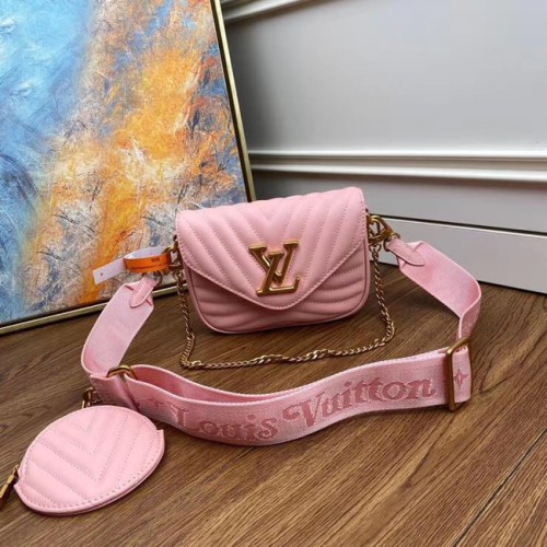 Louis Vuitton Originální NEW WAVE MULTI-POCHETTE M56461 Růžová balerína