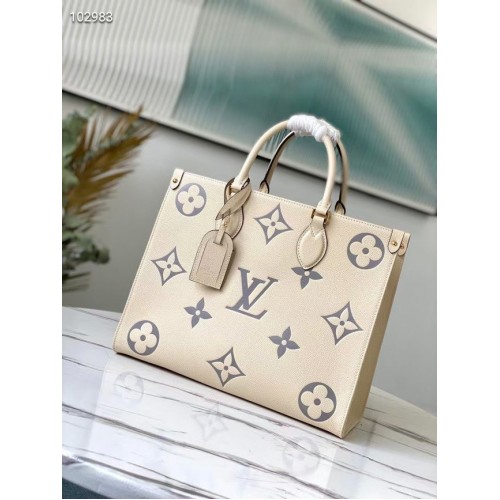 Louis Vuitton Original Onthego střední taška tote krémová M45495 šedé logo