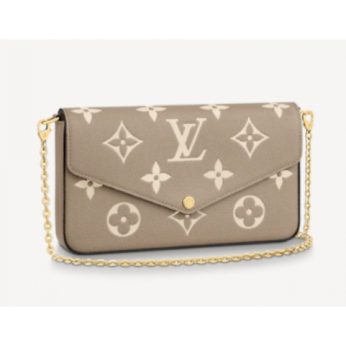 Louis Vuitton Originální kabelka POCHETTE FELICIE s řetízkem M69977 šedá