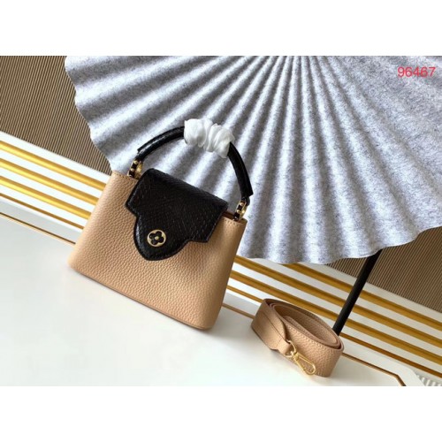 Louis Vuitton Originální kožené CAPUCINES Taurillon BB M95509 Nude