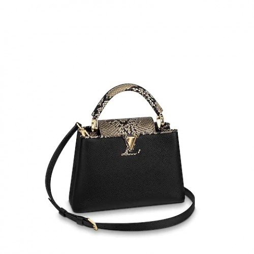 Louis Vuitton originální kožené kabelky Taurillon CAPUCINES BB M95509 černé