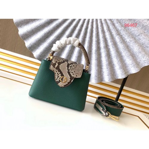 Louis Vuitton originální kožené kabelky Taurillon CAPUCINES BB M95509 zelená