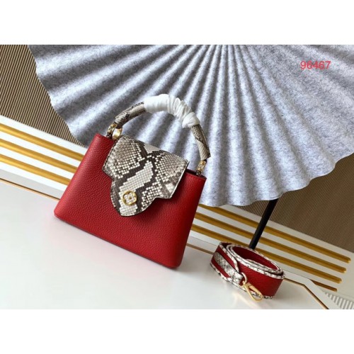 Louis Vuitton Originální kožené CAPUCINES Taurillon BB M95509 červené