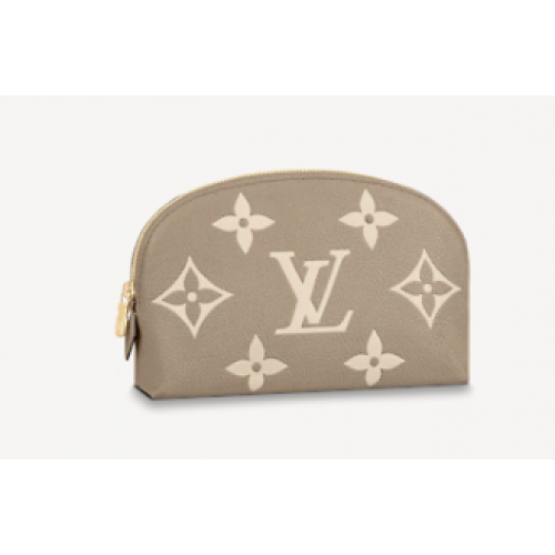 Malá kosmetická taštička Louis Vuitton M59086 v holubí šedé a krémové barvě