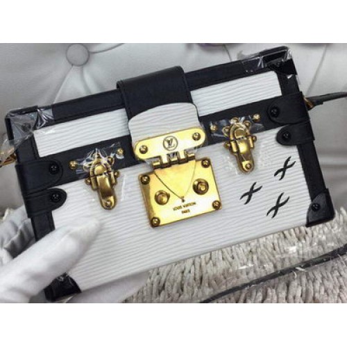 Louis Vuitton Petite Malle Epi kožená taška M94219 bílá