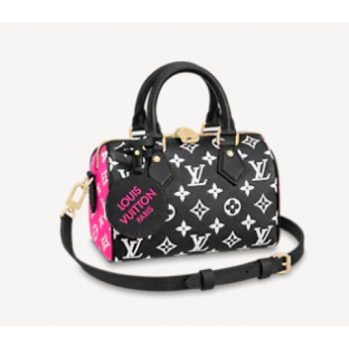 Kabelka Louis Vuitton SPEEDY BANDOULIERE 20 M46088 Černá Bílá Růžová