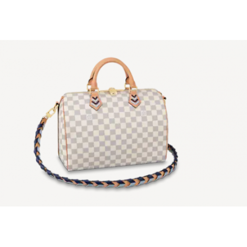 Kabelka Louis Vuitton SPEEDY BANDOULIÉRE 30 N50054 modrá