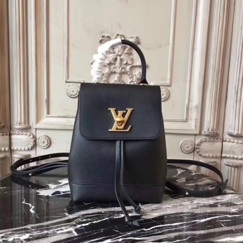 Louis Vuitton Měkký telecí kožený batoh LOCKME MINI M54573 Černá