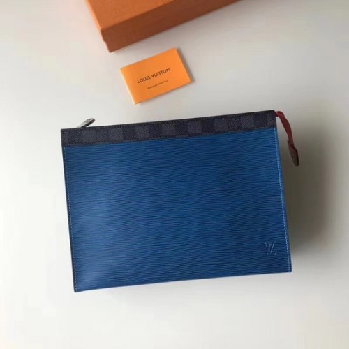 Louis Vuitton Split Pochette Voyage EPI kůže M67736 modrá