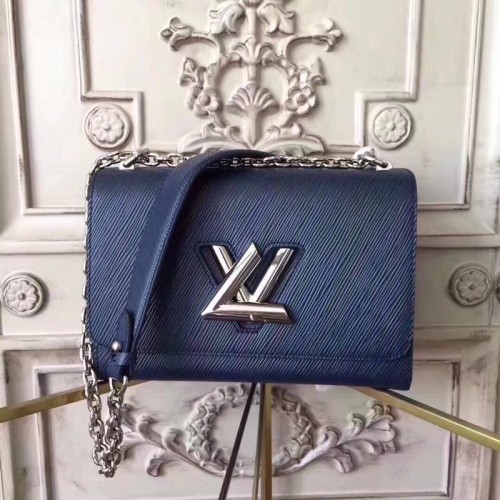 Kožená taška Louis Vuitton TWIST EPI 50271 modrá