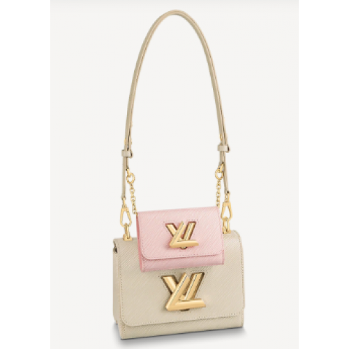 Kabelka Louis Vuitton TWIST PM M59886 Taupe Hnědá Růžová