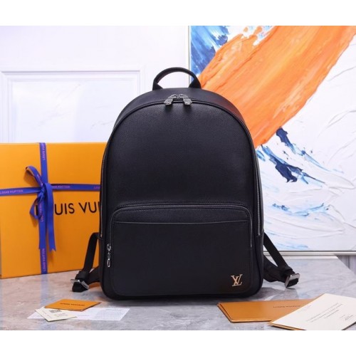 Kožený batoh Louis Vuitton Taiga z hovězí kůže M30258 ČERNÝ
