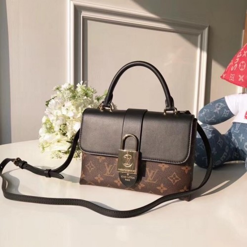 Louis Vuitton vysoce kvalitní monogramová plátěná taška LOCKY BB M44080 černá
